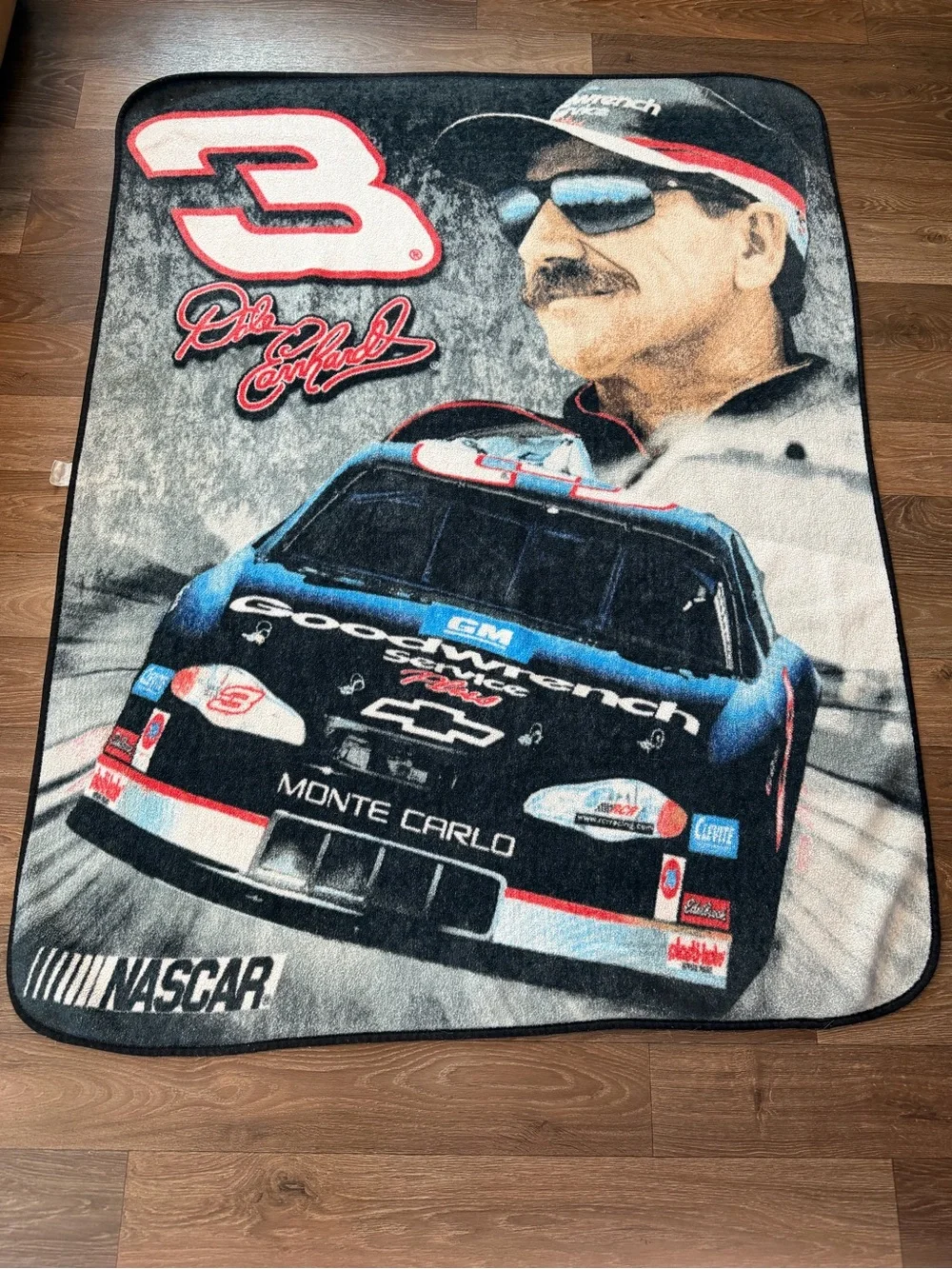Discontinued Dale Earnhardt #3 NASCAR Throw Blanket